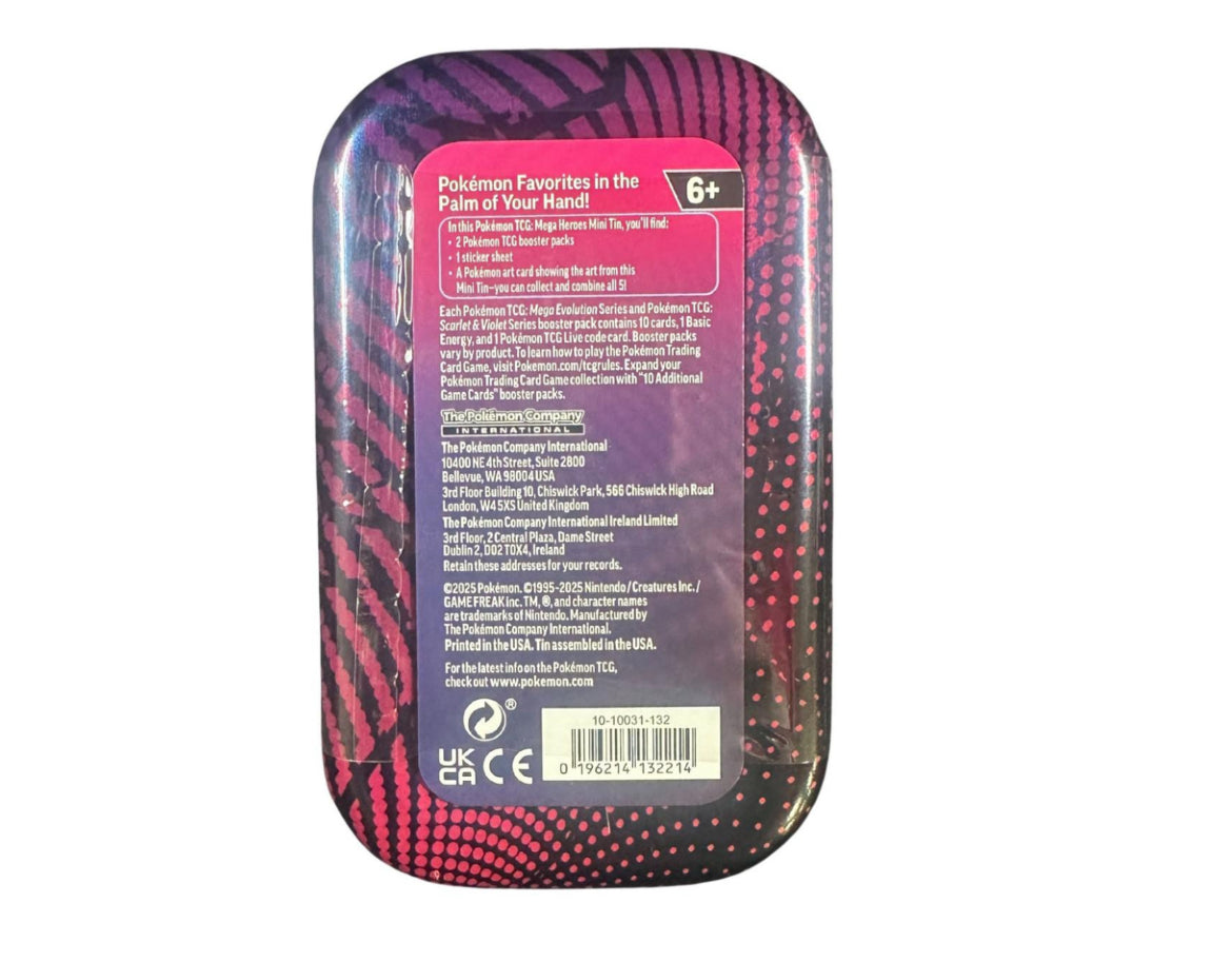 POKEMON MEGA EVOLUTIONS MEGA HEROES MINI TIN