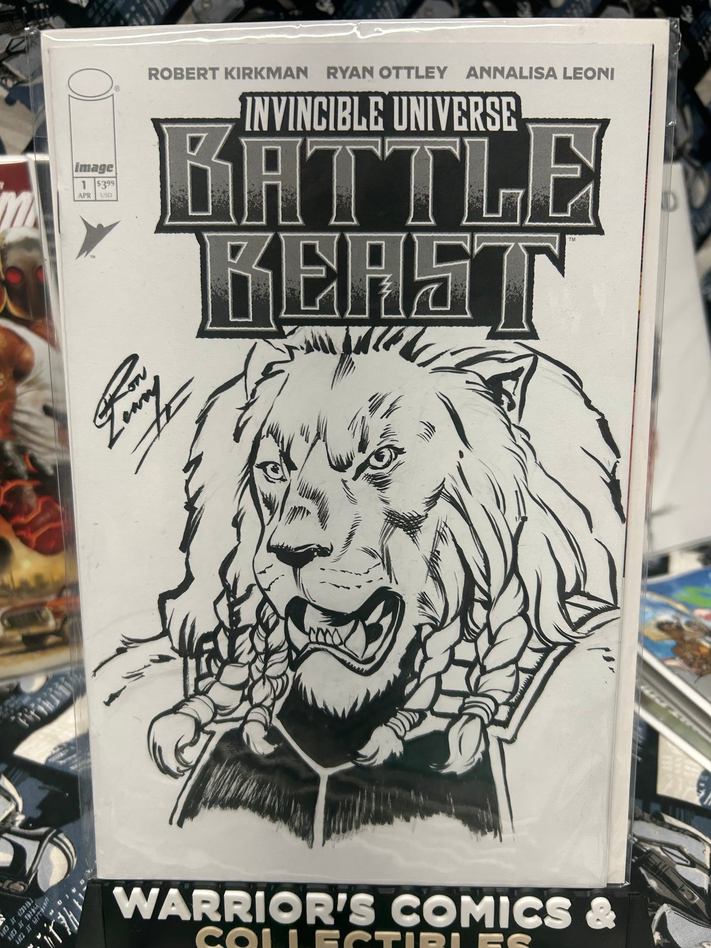 BATTLE BEAST SKETCH BY RON LEARY